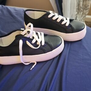 Black and White Platform Sneakers